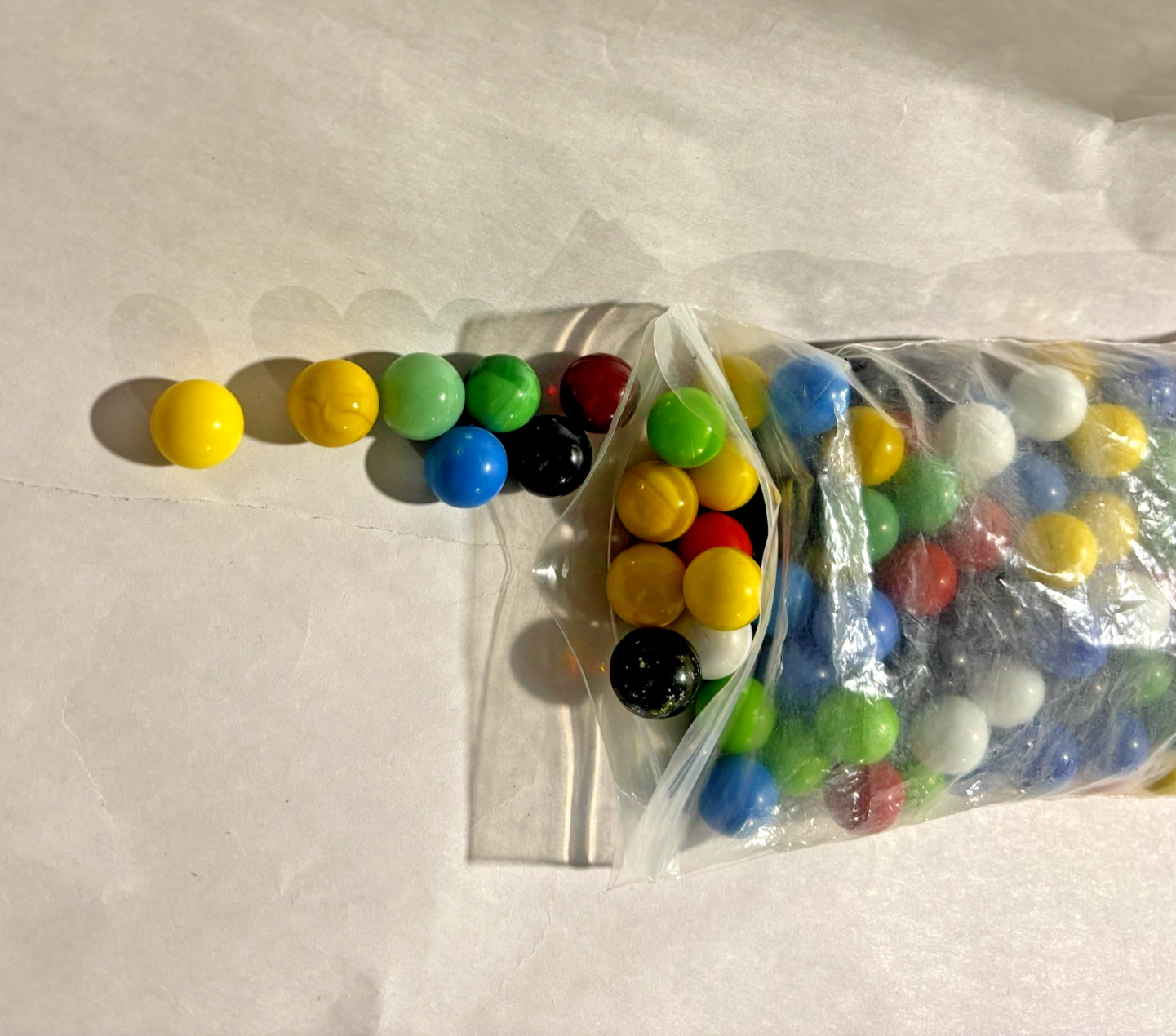 Vintage Solid Color Glass Marbles Lot Mixed Colors Bulk Game Pieces