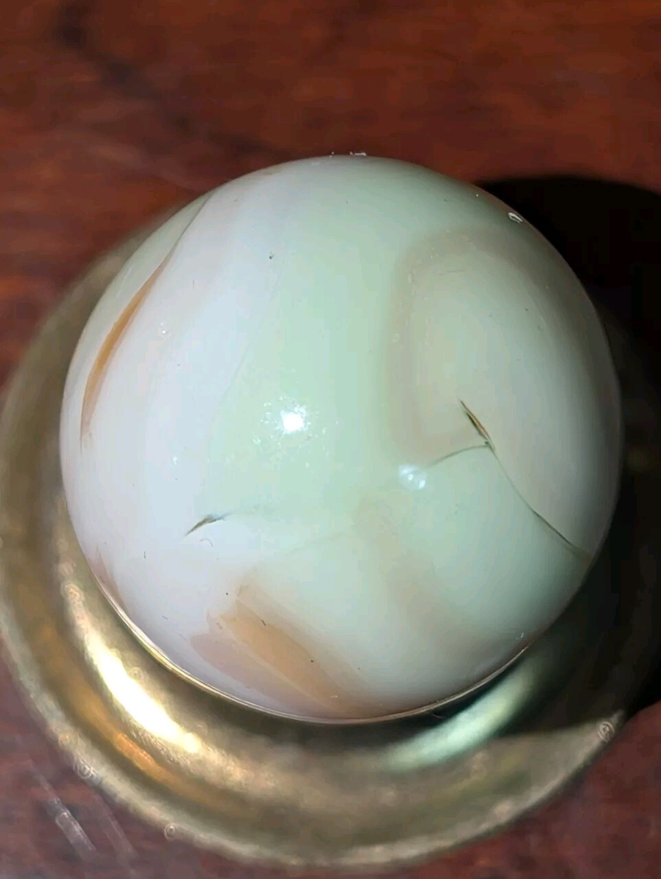 Alley Agate Swirl Marble, Rare Colors!! Pistachio Green & Tan, (.66) UV Reactive