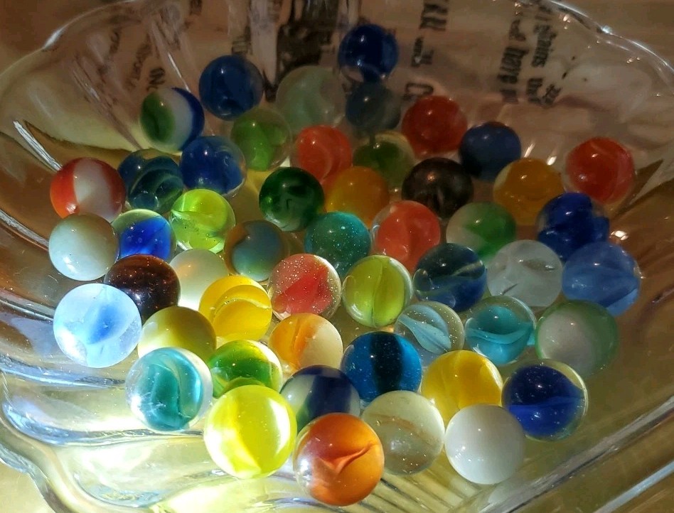 VTG Akro Vitro Style Marble Lot 50pc Catseye Shooter Steelie Mayflower Bag
