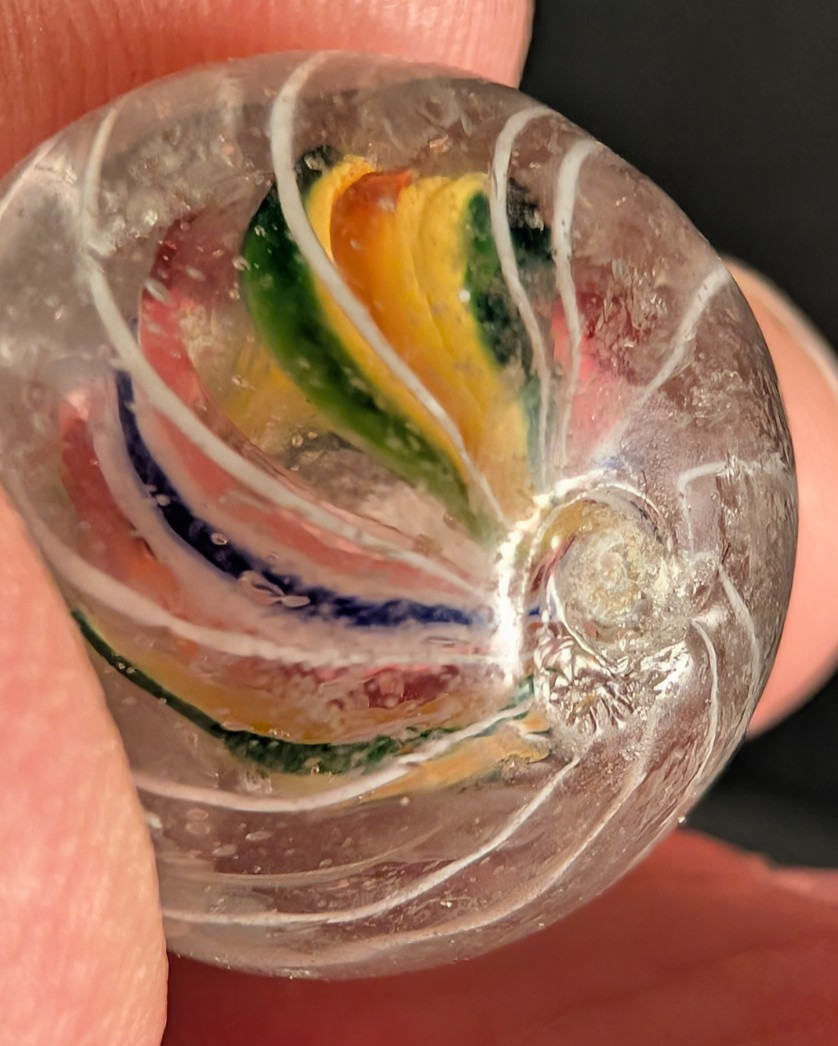 Vintage German Latticinio Core Swirl Marble Glass .759″ (6 colors)