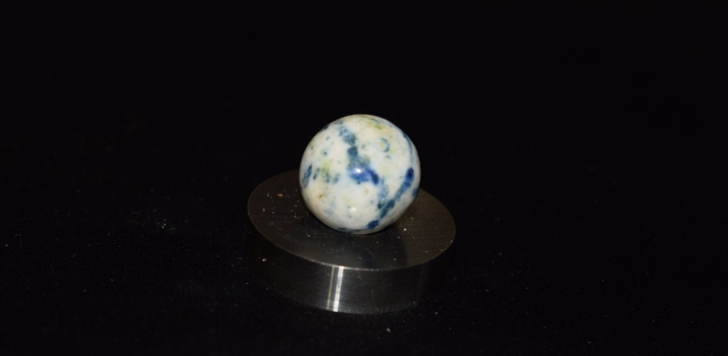 🦅➖⏩Antique German⬛🟥🟨 China Cobalt & Jasper Glazed Clay Marble Size .593″ VGC