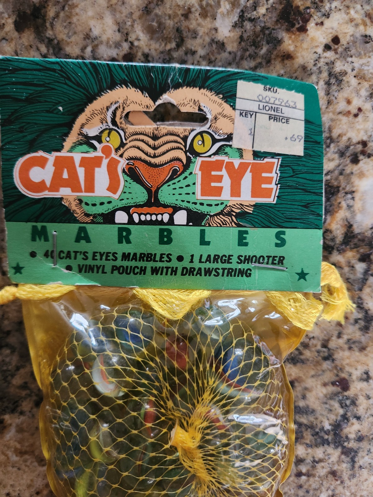 Marbles Cats Eye Glass NOS Vintage Vinyl Pouch with Drawstring Bag 8 Bags Lot