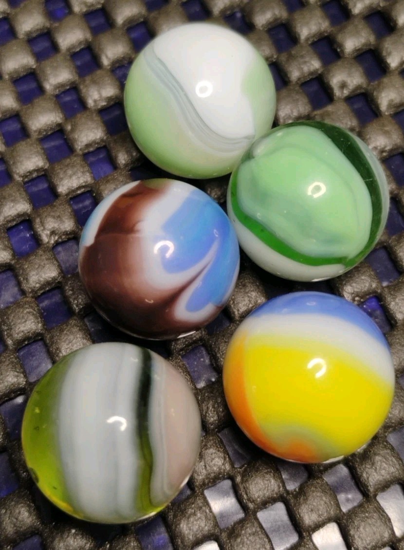 .63″-.62″ VINTAGE VITRO MARBLES LOT OF 5🔥