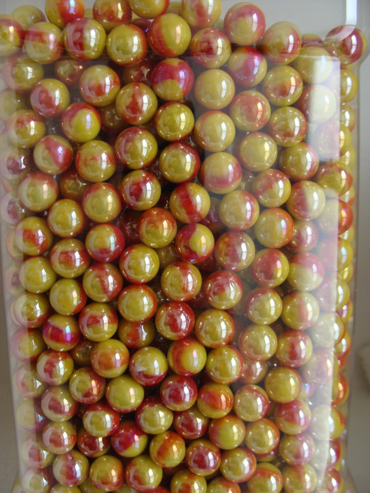 100 Marbles Retired Mega Vacor Sun Peewee Collect Play Gift Toys Yellow Red Nice