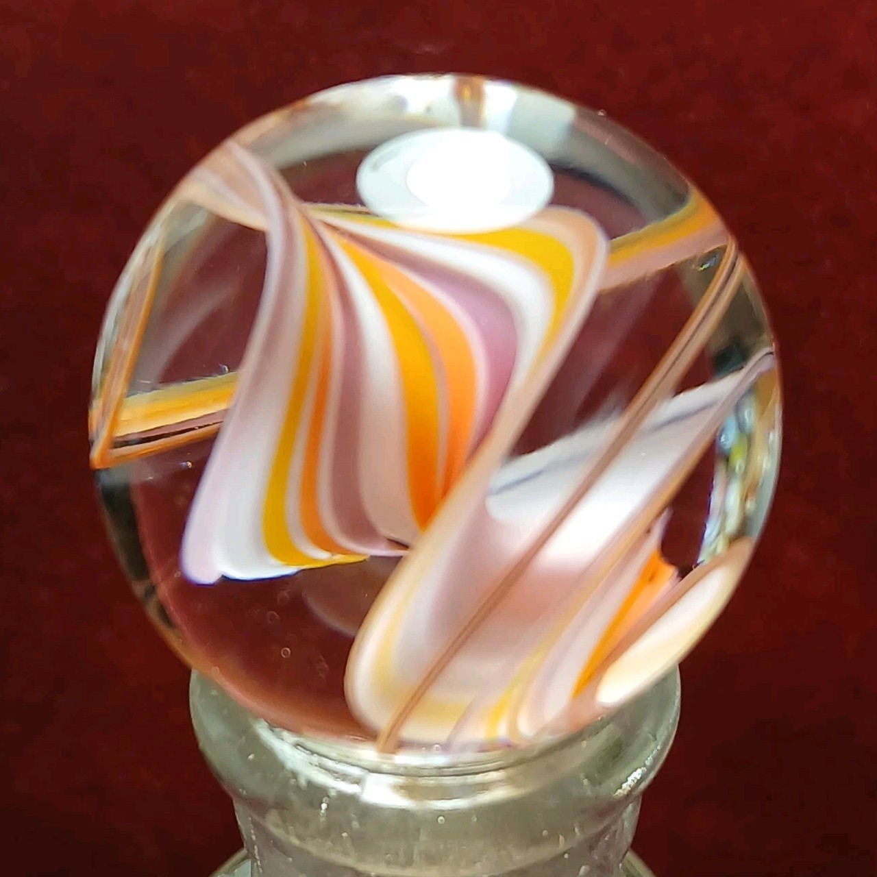 Mint 7/8″ multi color Contemporary Vortex Swirl Marble! Fantastic. C Pics