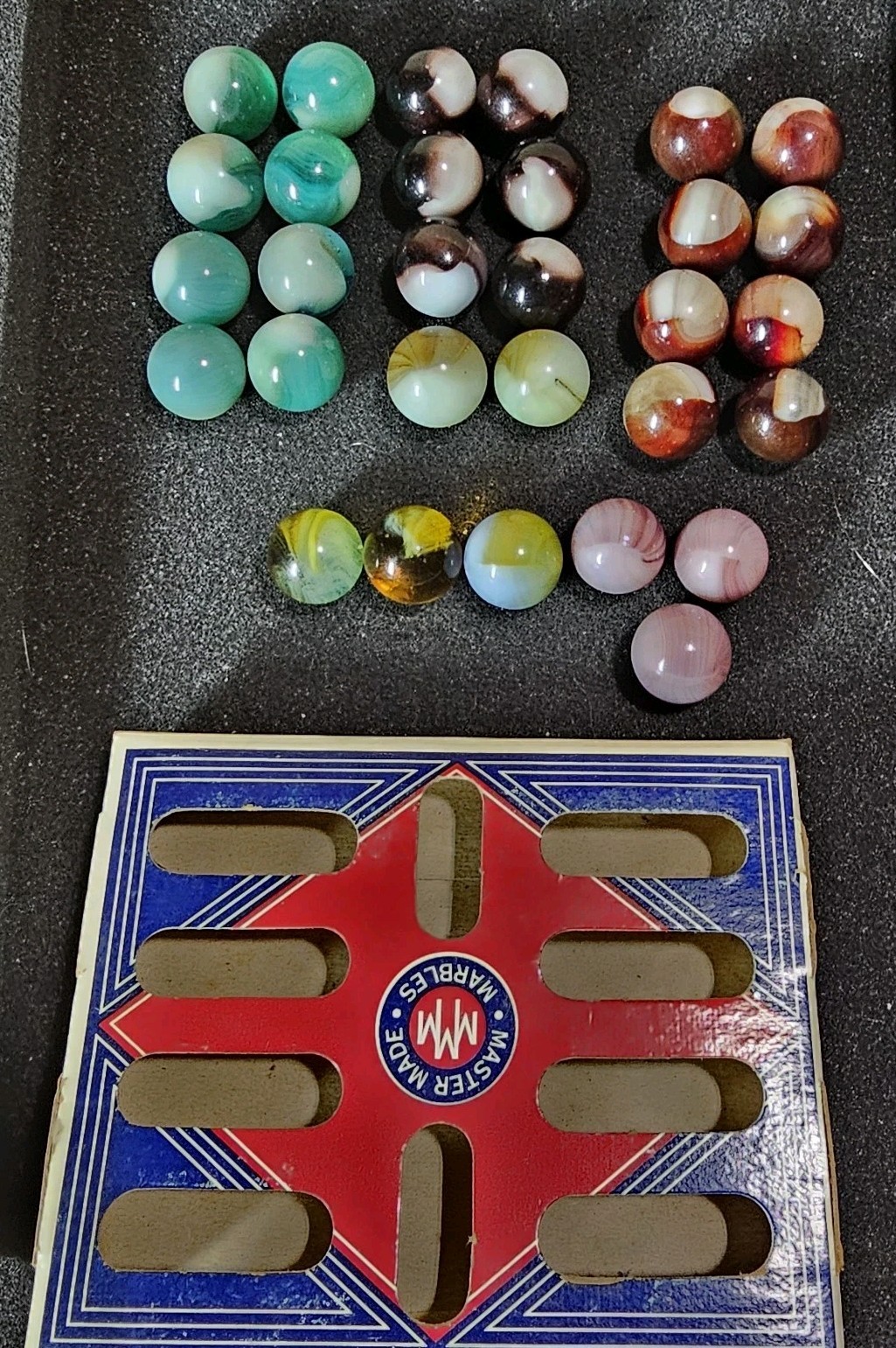 🔥MASTER MADE Marble 30 Ct Box Multiple Mint Sets Roller Buddies Top Shelf Set
