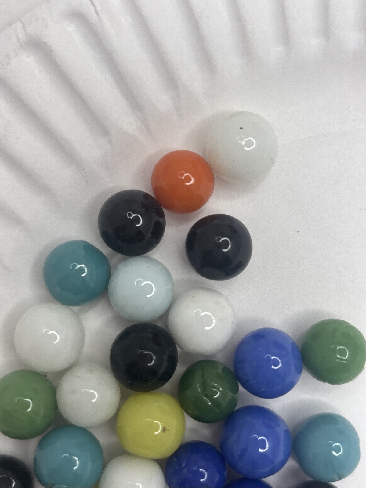 Vintage Bright Color Glass Marbles Lot of 50 Peewee Size HH Some Imperfections