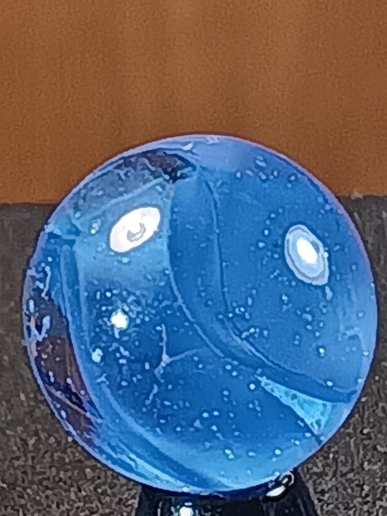 5/8″ Vitro Cornflower to Azure Blue Hybrid Cat’s Eye NM Serious Marble B243