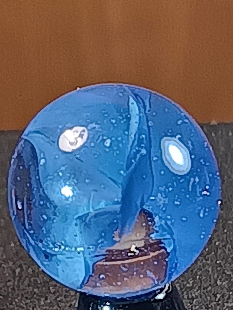 5/8″ Vitro Cornflower to Azure Blue Hybrid Cat’s Eye NM Serious Marble B243