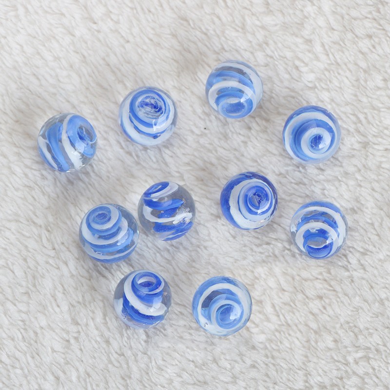16mm Glass Beads Marbles Solid Ball Decorative Sphere Blue White Kids Toy Games