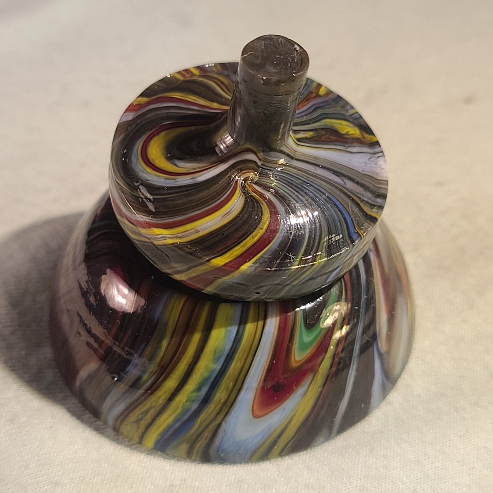 ANDY DAVIS, Glass Art Spinning Top & Base, Megans Run (?), #256F