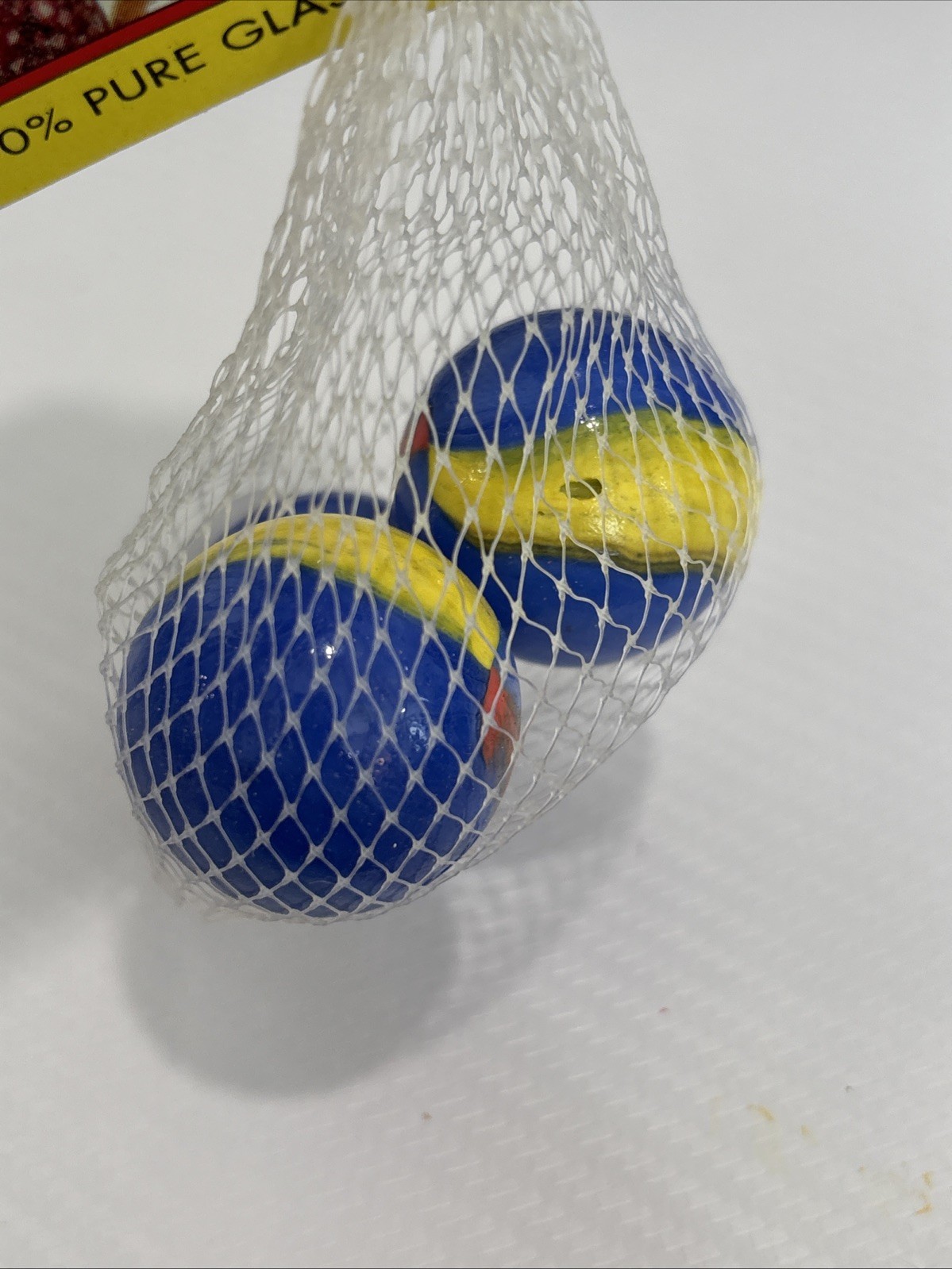 “BLUE DOLPHIN” VACOR MEGA MARBLES Vintage 1990s Net Bag 3- 35mm Shooters