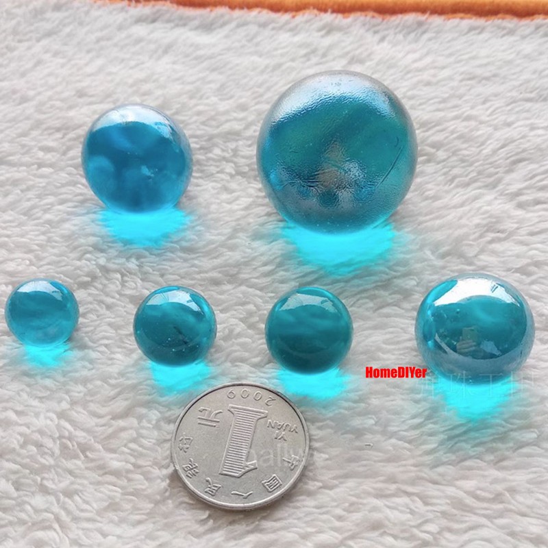 14mm-25mm Lake Blue Glass Marbles Traditional Toys Games Craft Decorative Balls
