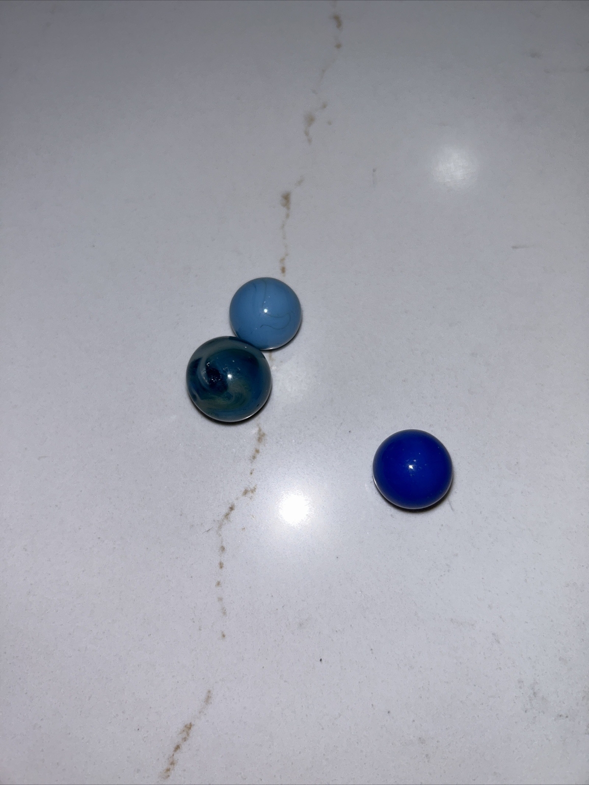 Vintage Marbles Swirl Blue~ Solid Blue Rare~1940’s