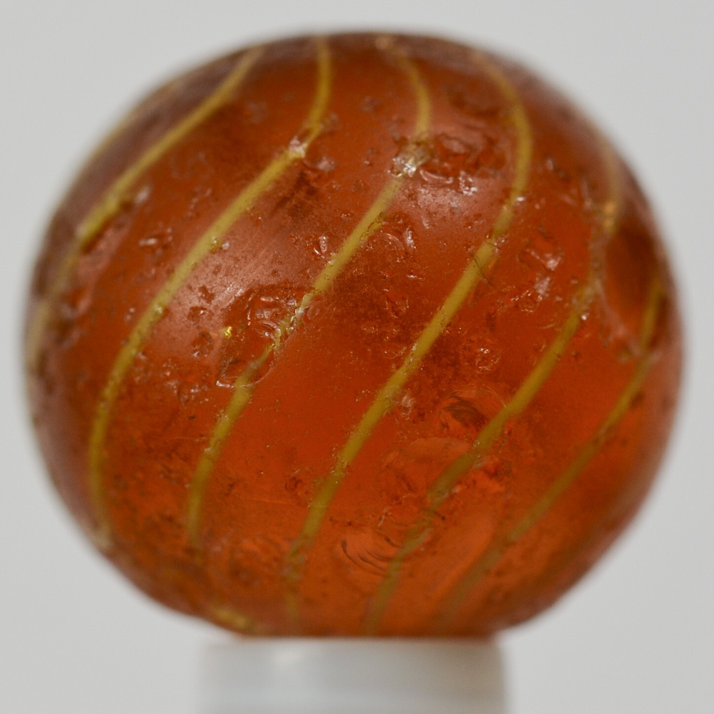 Handmade Gooseberry Marble, Amber Glass, 11/16 in, Good, Germany 1860-1920 S1401