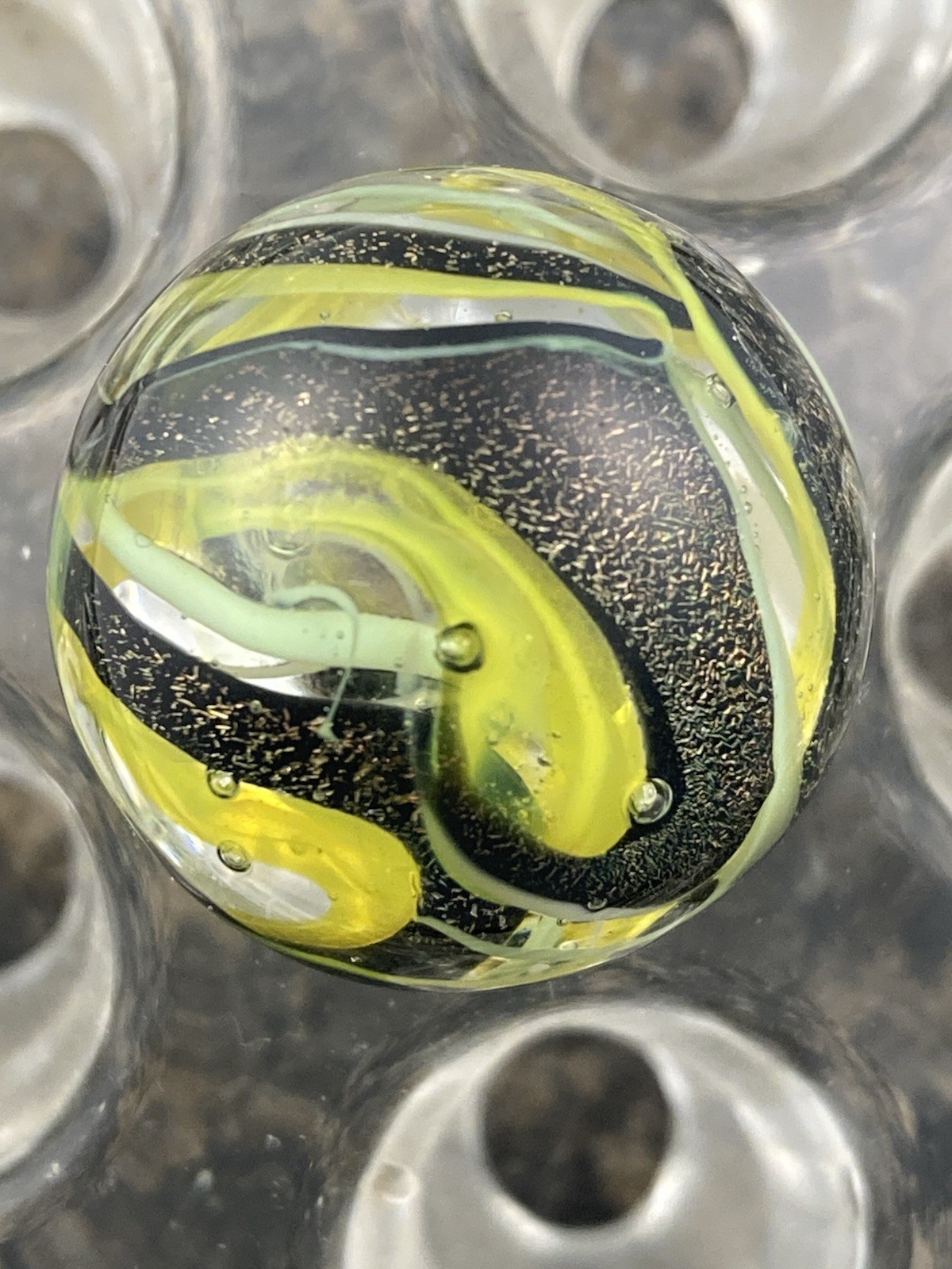 Contemporary Marbles .86” Sweet Dichroic Swirl Cool Colors M109