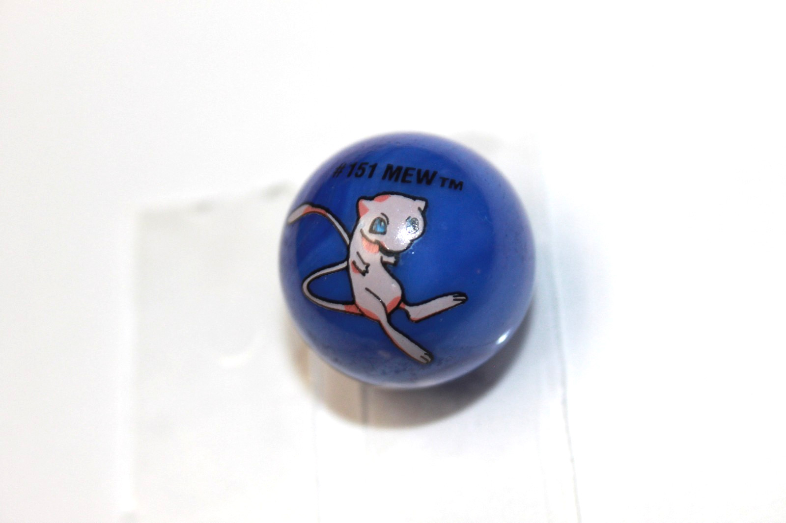 VINTAGE 2000 POKEMON 101 ELECTRODE BLUE MARBLE BAG WITH 7 MARBLES (MEW)