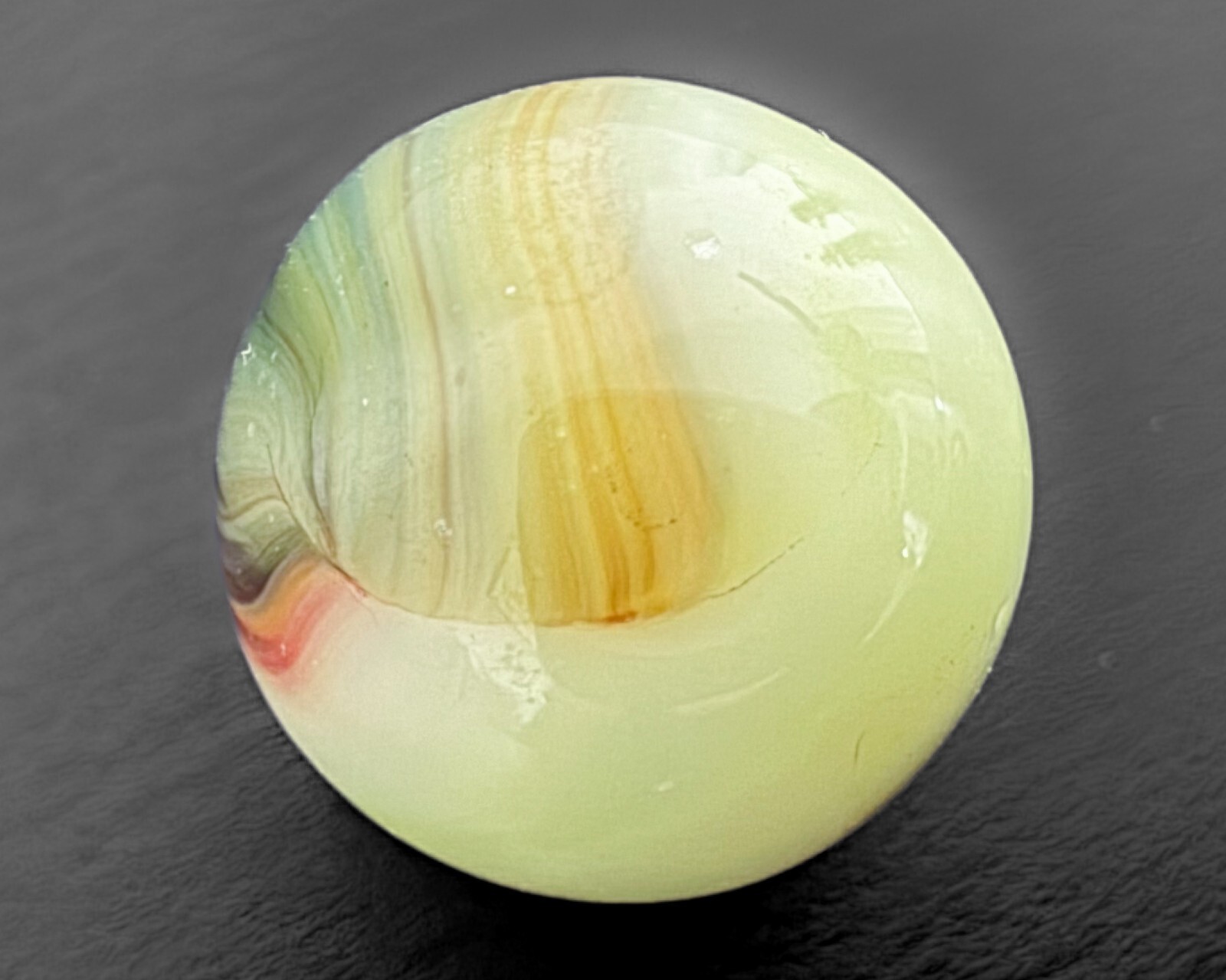 Vintage .65 Peltier CAC Christensen Vitro Akro Agate ? Green Limeade UV Marble