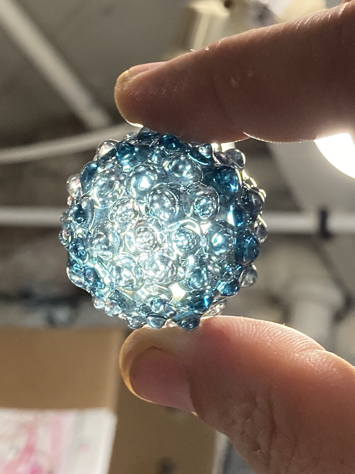 Marble Hand blown boro glass marble borosilicate Art Blinger Blue Dot Texture