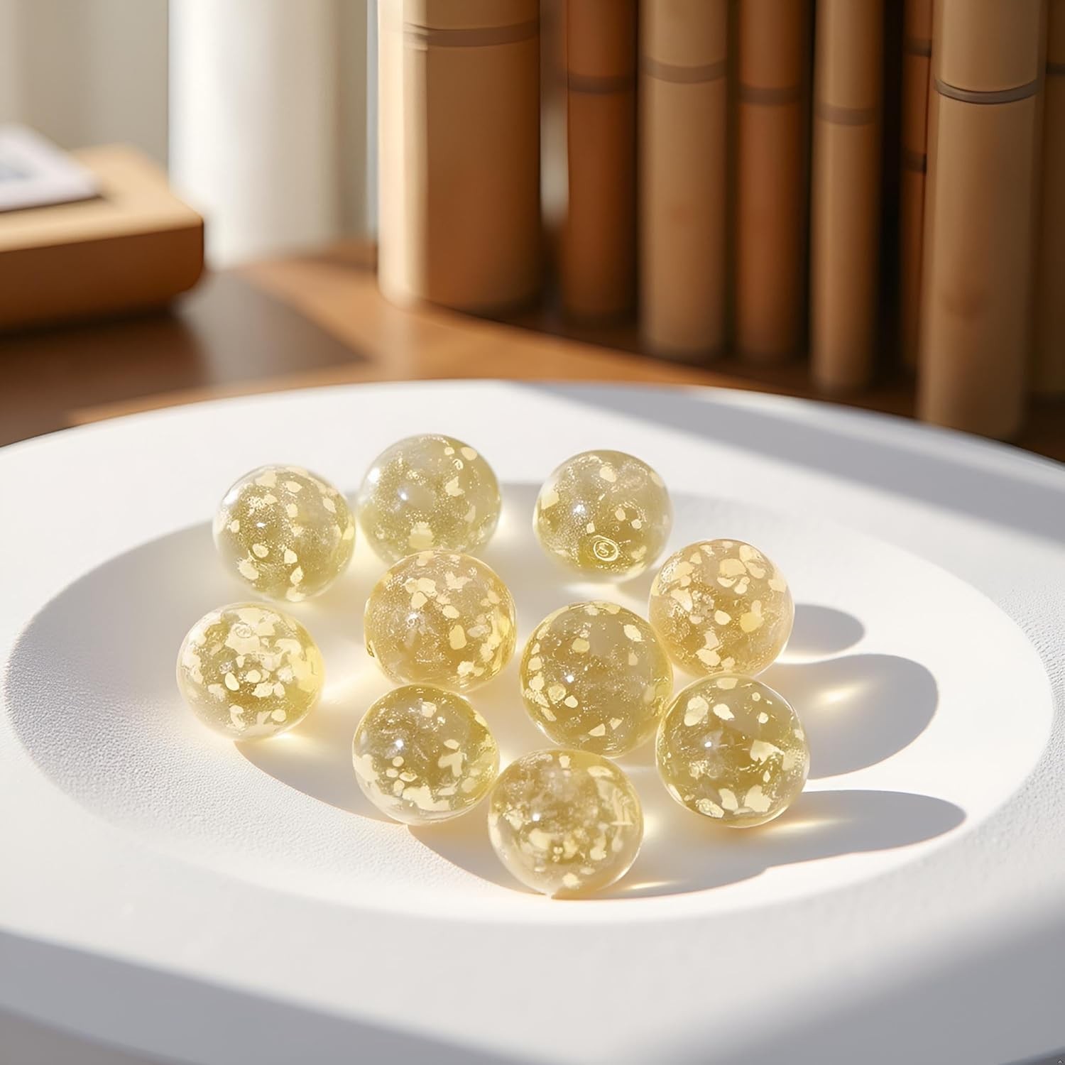 10PCS Gold Glow In The Dark Marbles Luminous Glass Balls Shining Dark Spheres