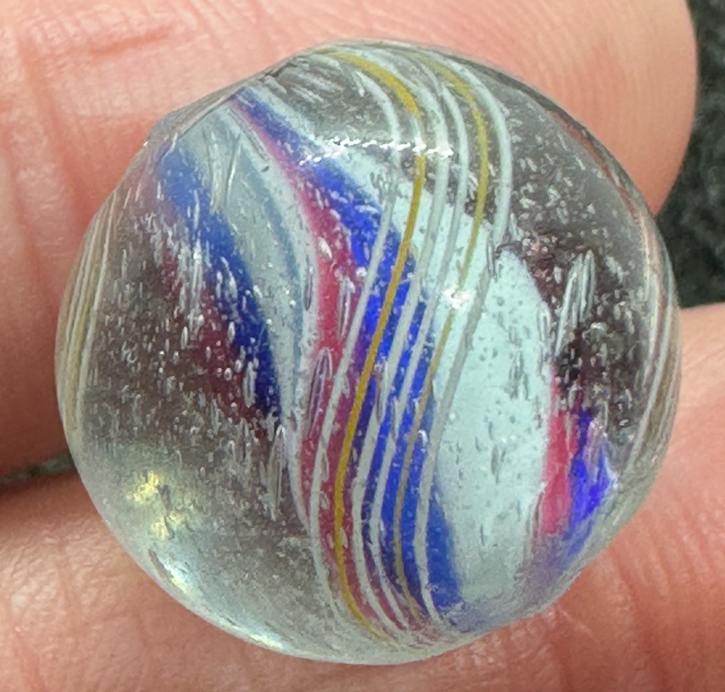 SOLID CORE SWIRL MARBLE .68″ HANDMADE ANTIQUE old toy GERMAN 17.5 mm M
