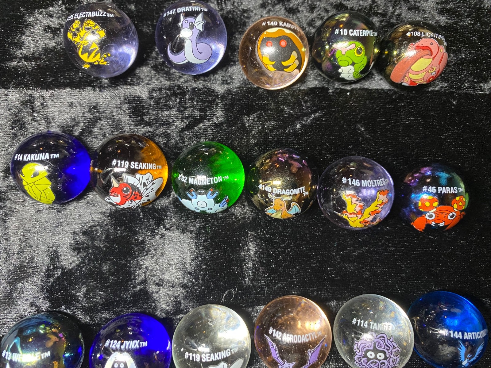 Vintage 1999 Pokemon Marbles – Lot Of 16 Rare Marbles