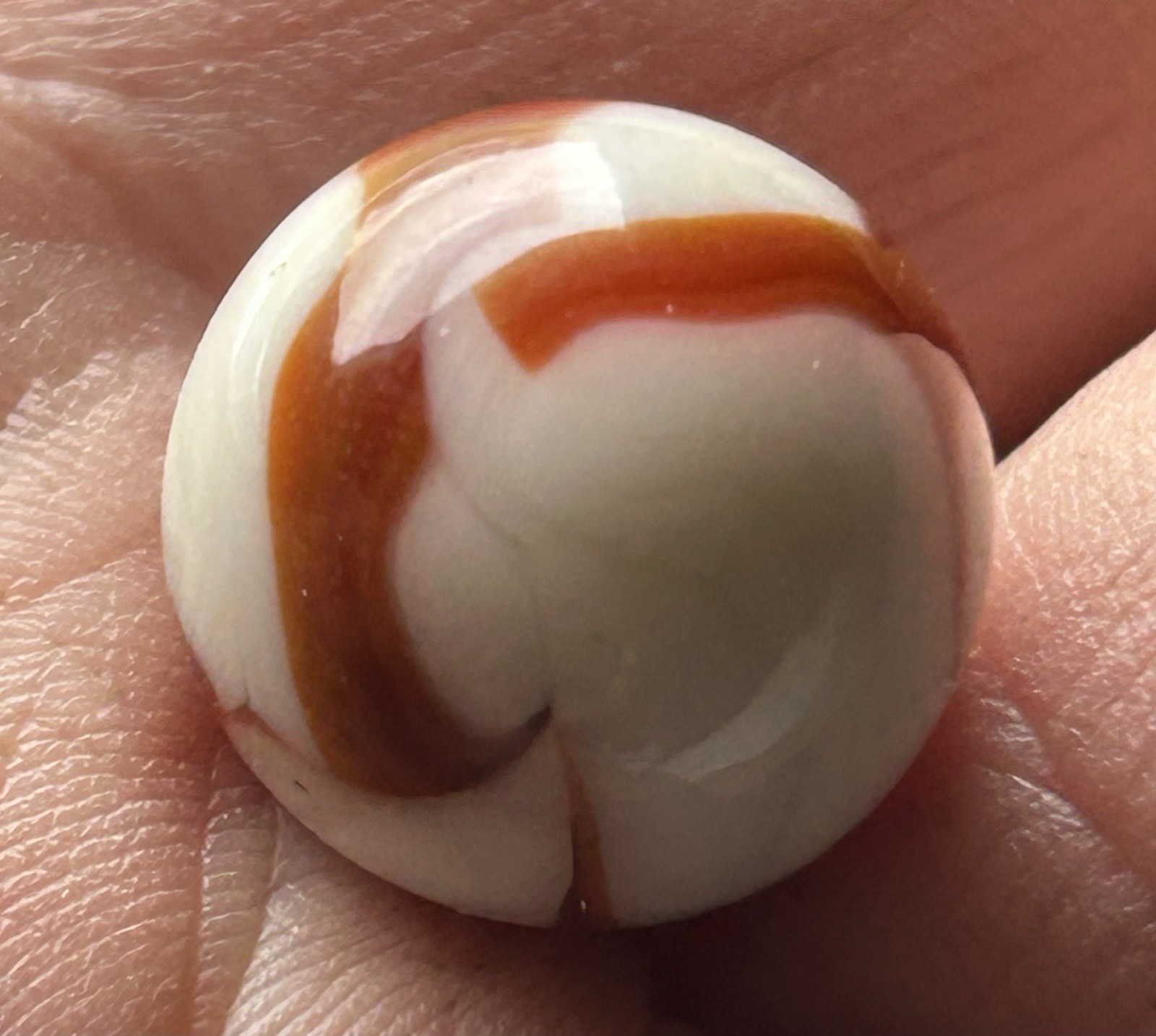 Vintage Heaton Or Alley Agate 0.57” Red Ribbon Swirl Marble Near Mint Condition