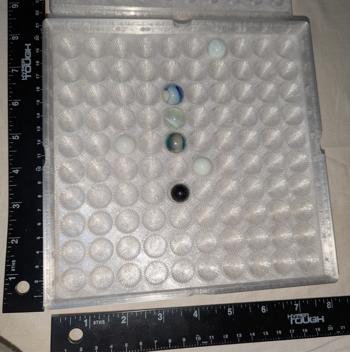 NO MARBLES – 100x 17mm Marbles Transparent 3D Print Display Storage Tray Case