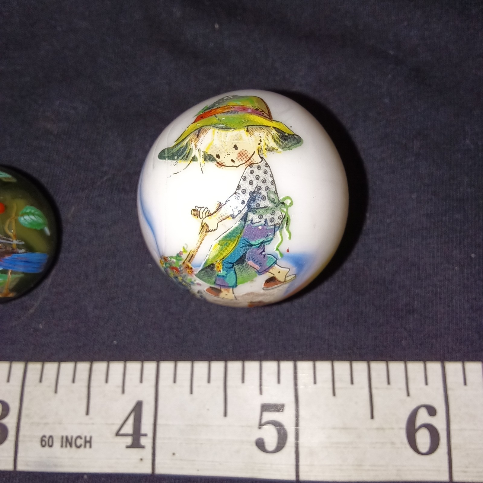 Lot Of 9 Various Marbles, Coca Cola, Hand Painted And More!