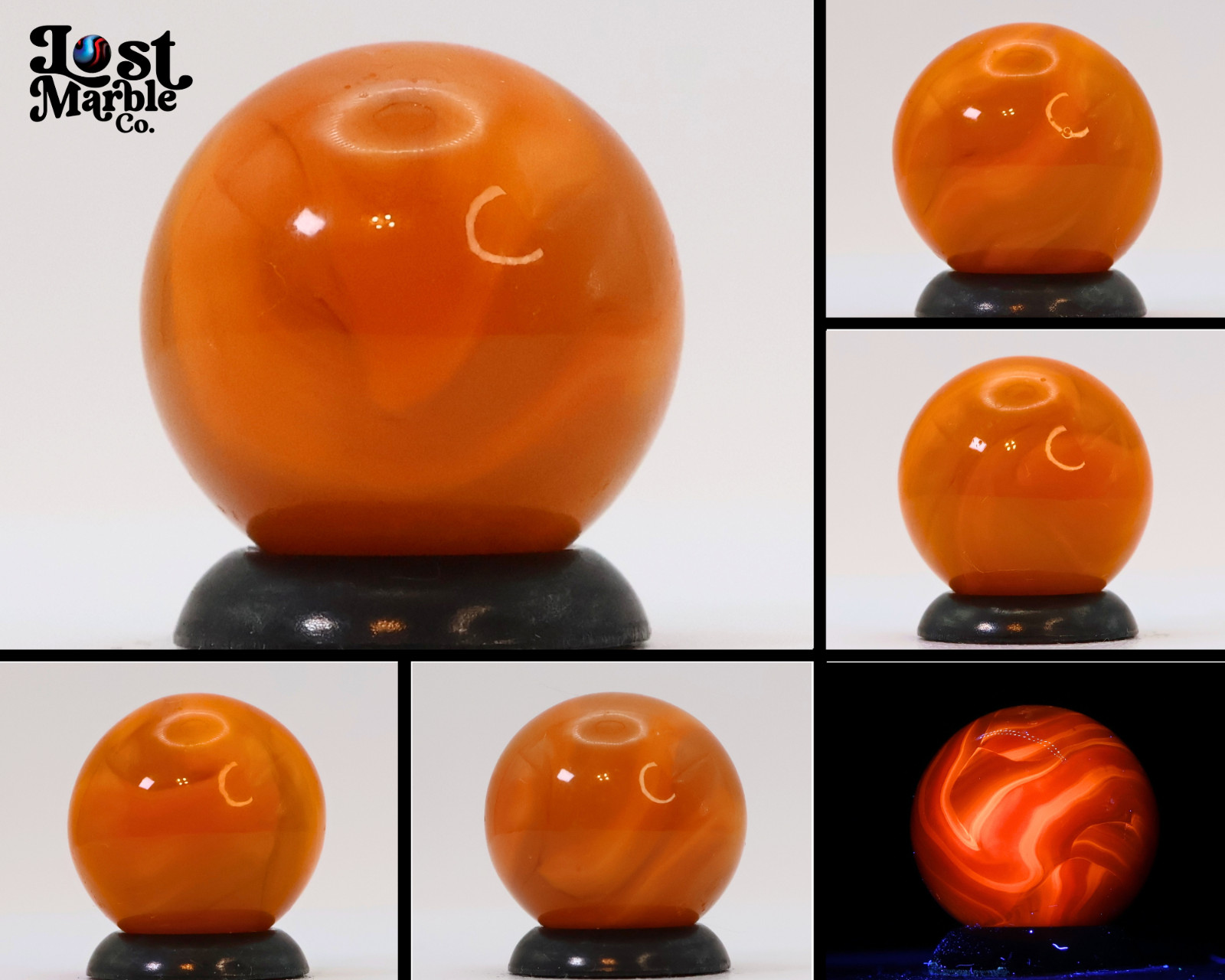 5/8″ Swirl Marble Translucent Orange on Orange UV M-