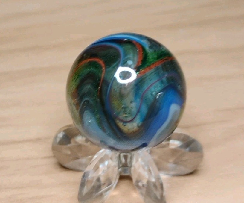 .73″ D.A.S. MARBLES 💥GREEN AVENTURINE-GLASS TOYS MINT-
