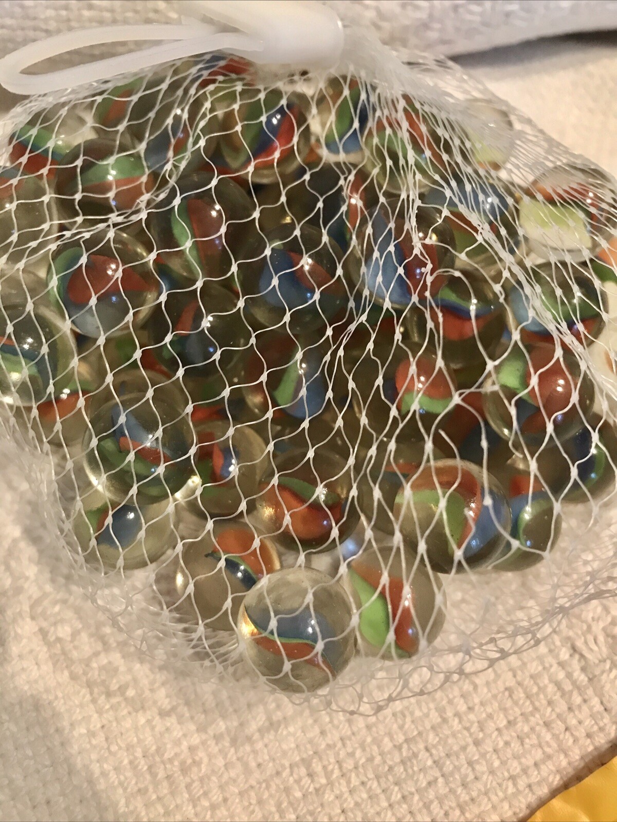 Vintage French Cat Eyes Marbles in Original Bag 88 + 2 Shooters RARE