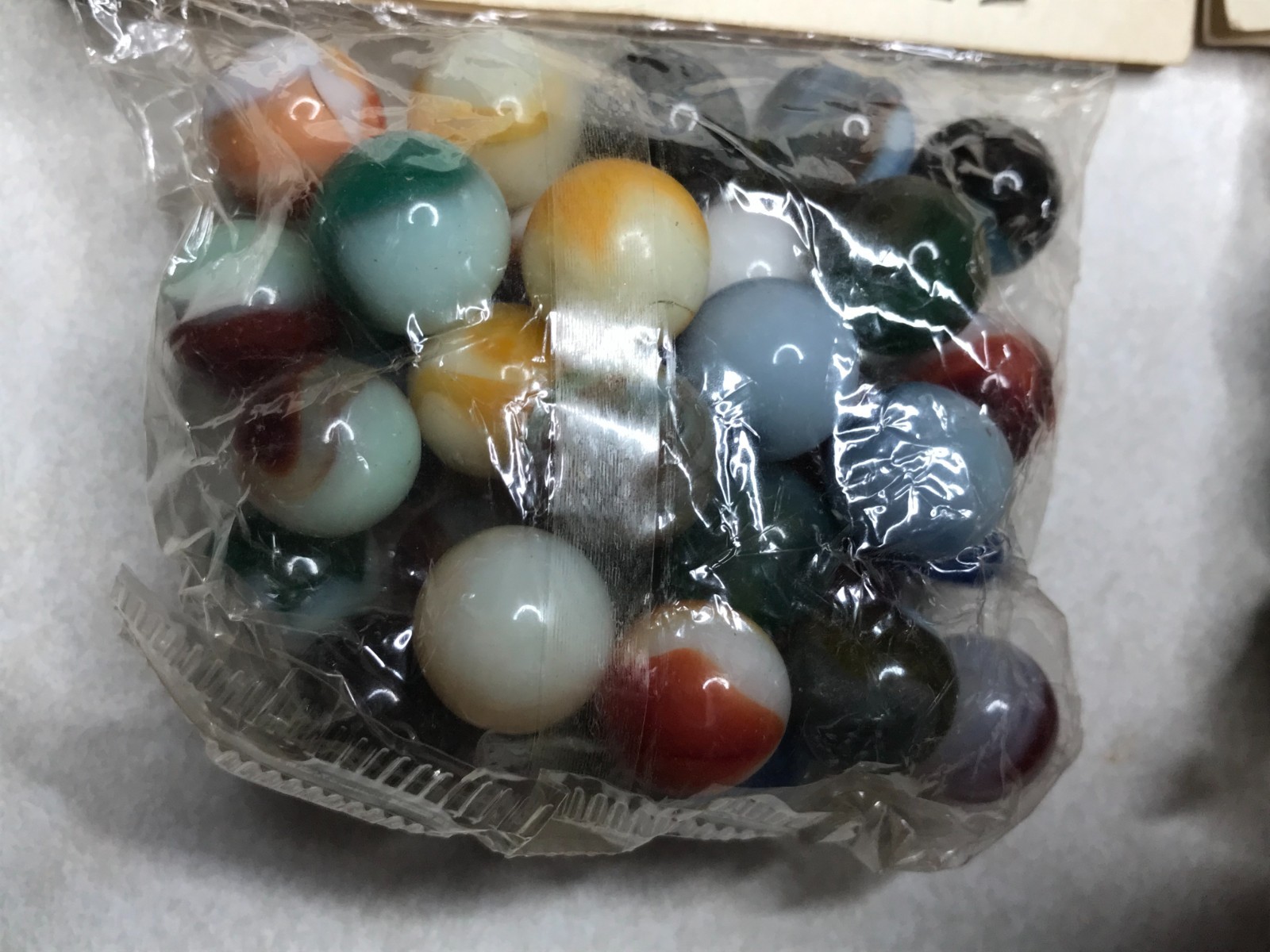 2 Ives Mainline Marbles NOS Bag Toy Glass Lot Original Wrap ZA13 Reactive Glow