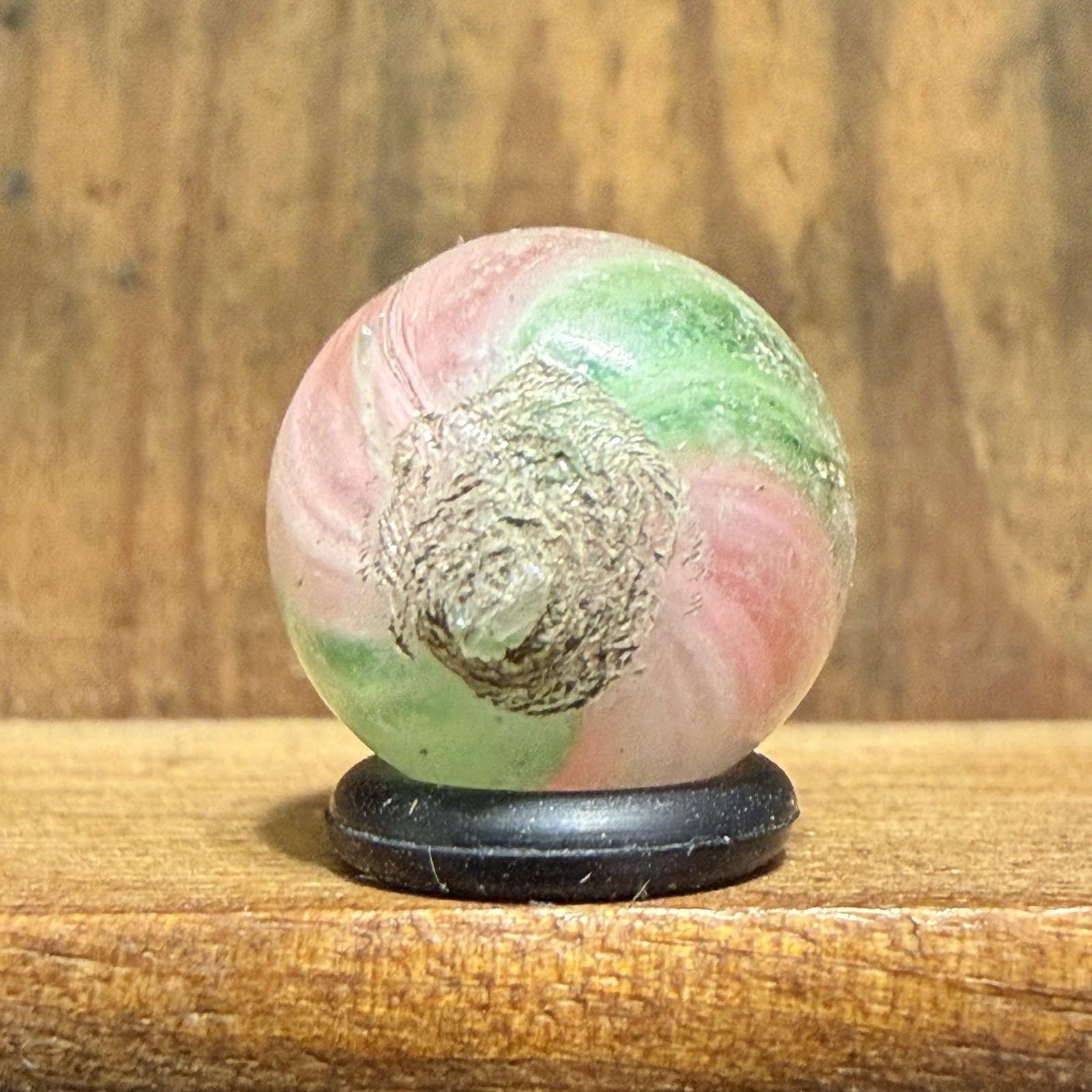 Antique German Handmade Paneled Onionskin Peewee Marble 1/2” Near Mint(+) | 310