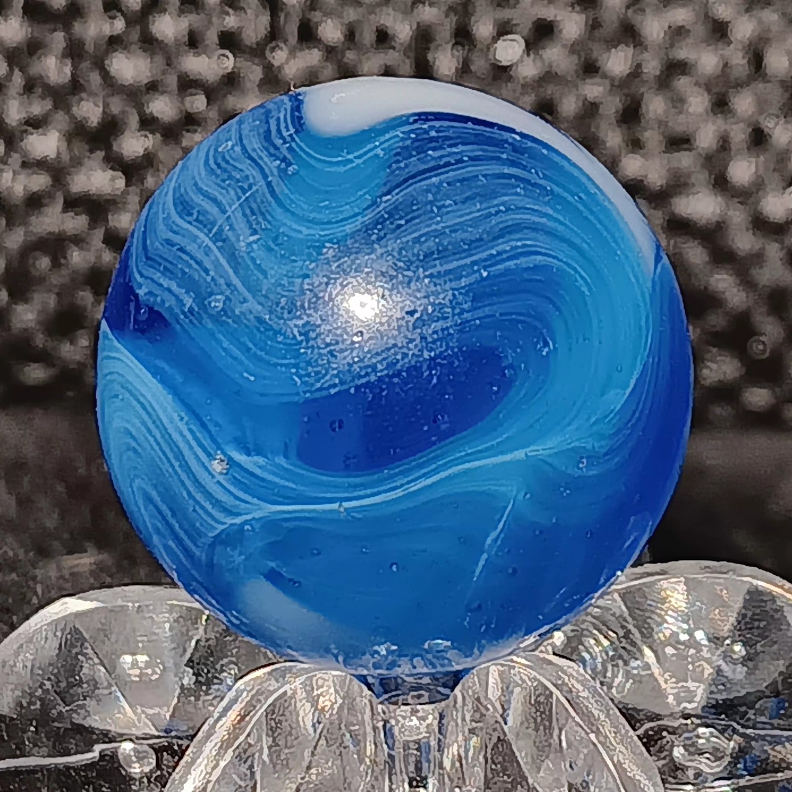 Vintage Jackson Transparent Swirl Marble. 5/8″ Near Mint. Htf Example