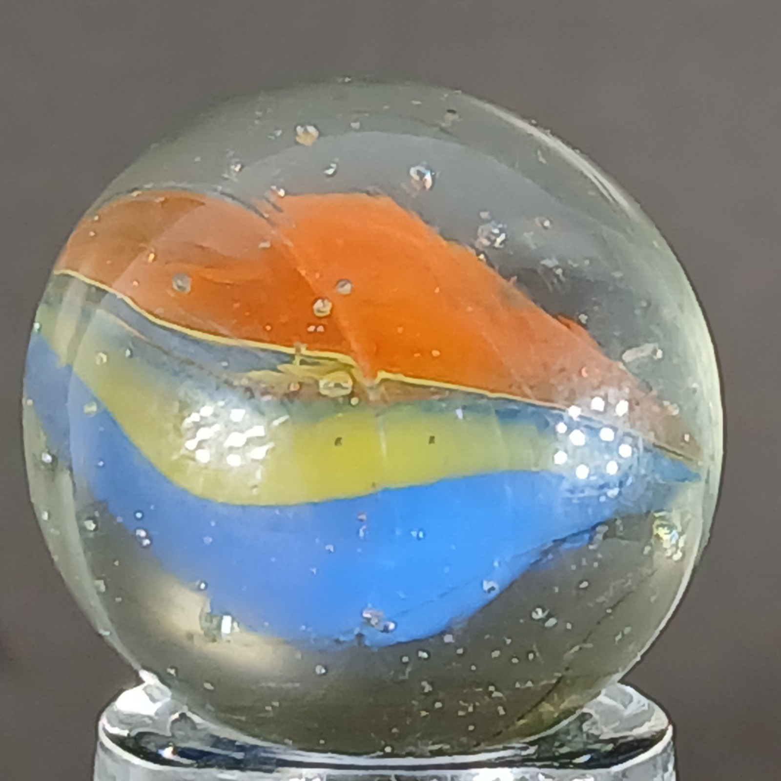 Vintage Tri-Color Hybrid Cat’s Eye Marble .59 Inches Near-Mint Condition