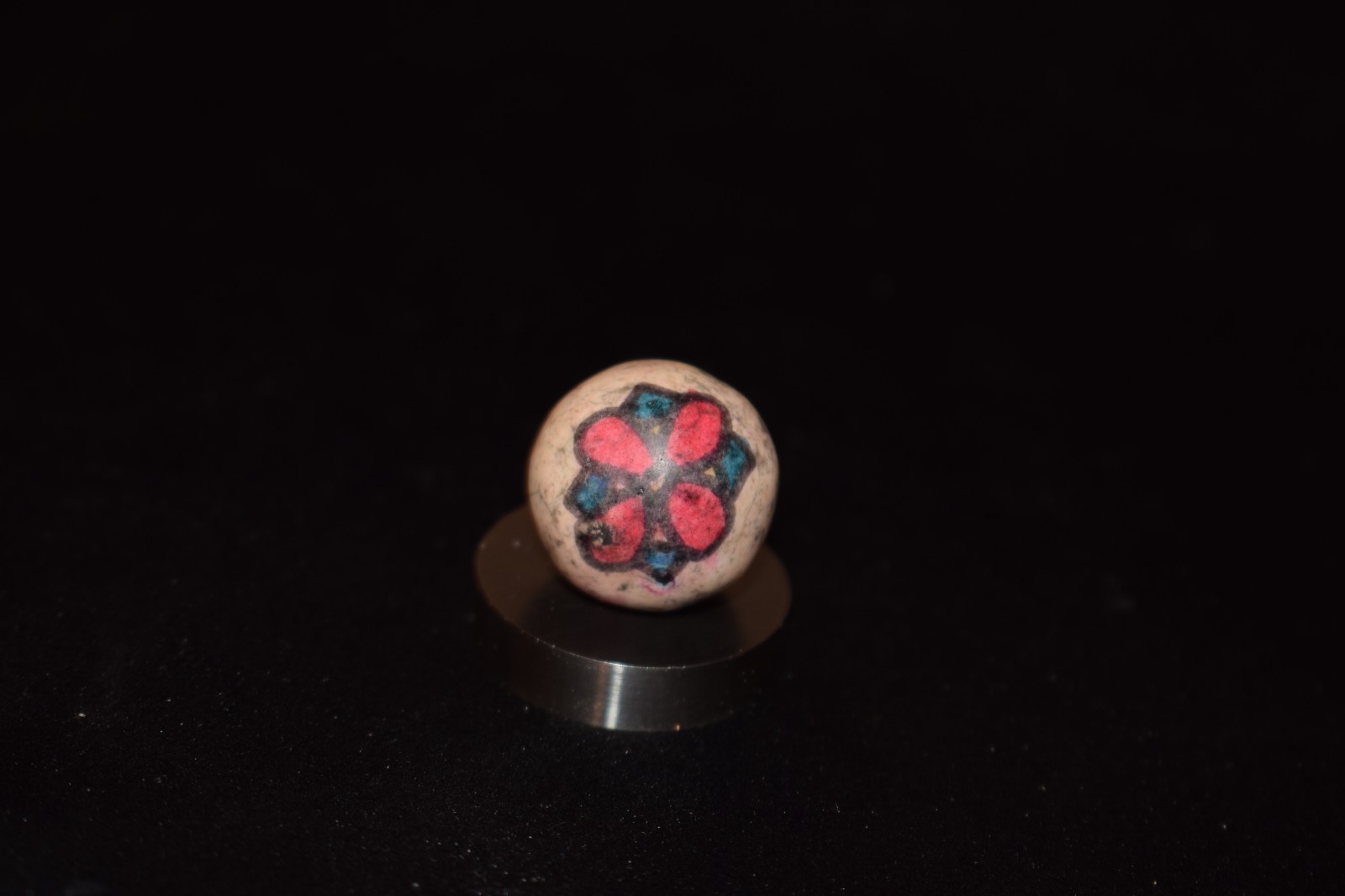 🎅➖⏩Antique Hand Painted, 🌲Holly Berry 🎅 Glazed Clay Art Marble Size .781″