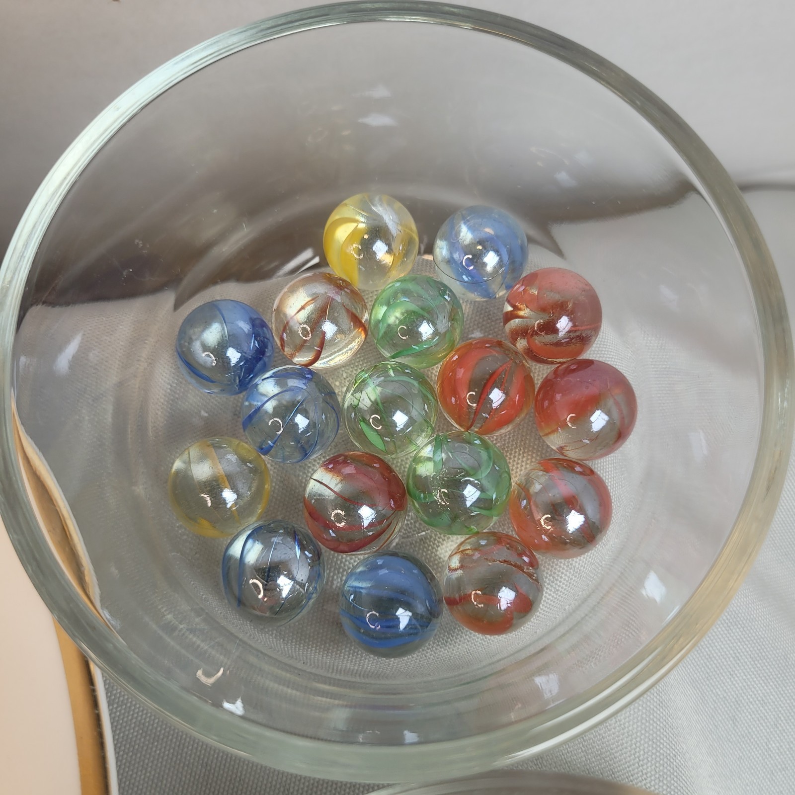 LOT of Old Vintage Glass Marbles Tri Color, Speckled Translucent, Cat Eye Swirl