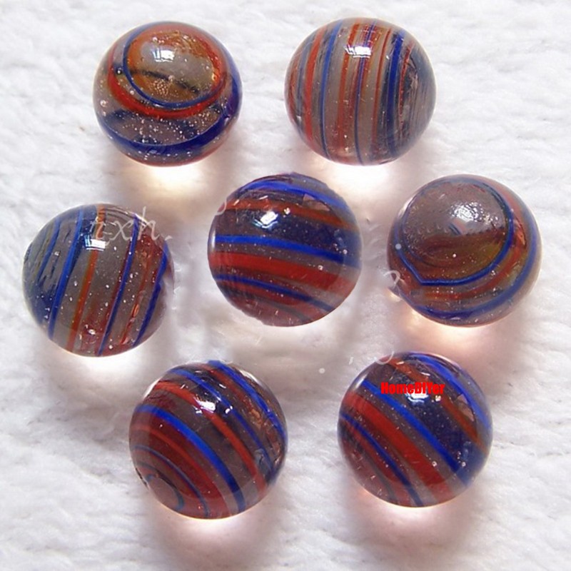 16mm Red Blue Glass Marble Balls for Kids Traditional Toys Game Party Decoration