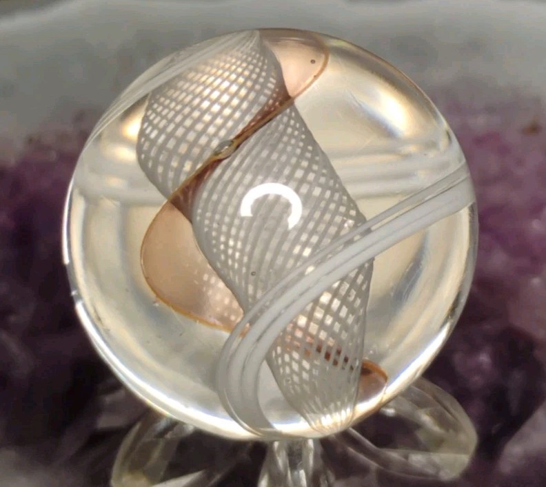 .92″ CONTEMPORARY ART MARBLES LATTICINO NET MINT-