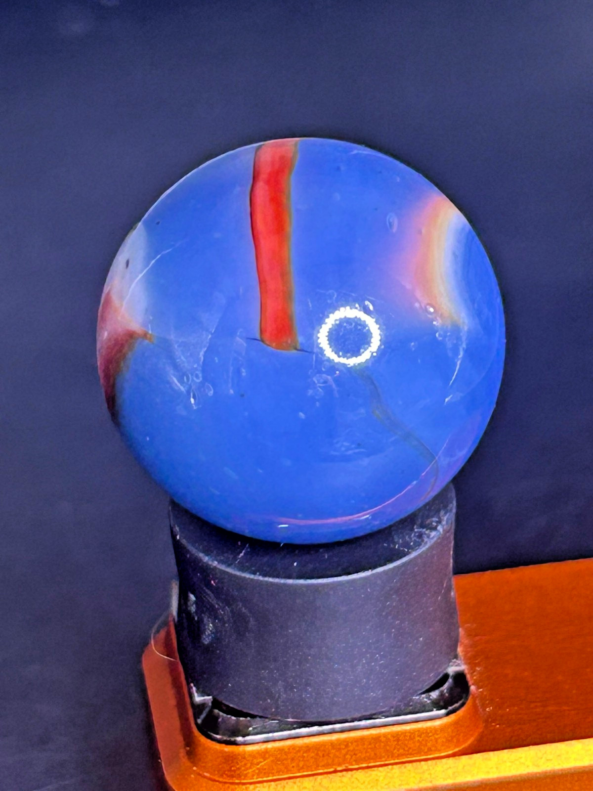 Peltier National Line Rainbo (NLR) Liberty Red & Blue Marble .94″ Mint- SH1