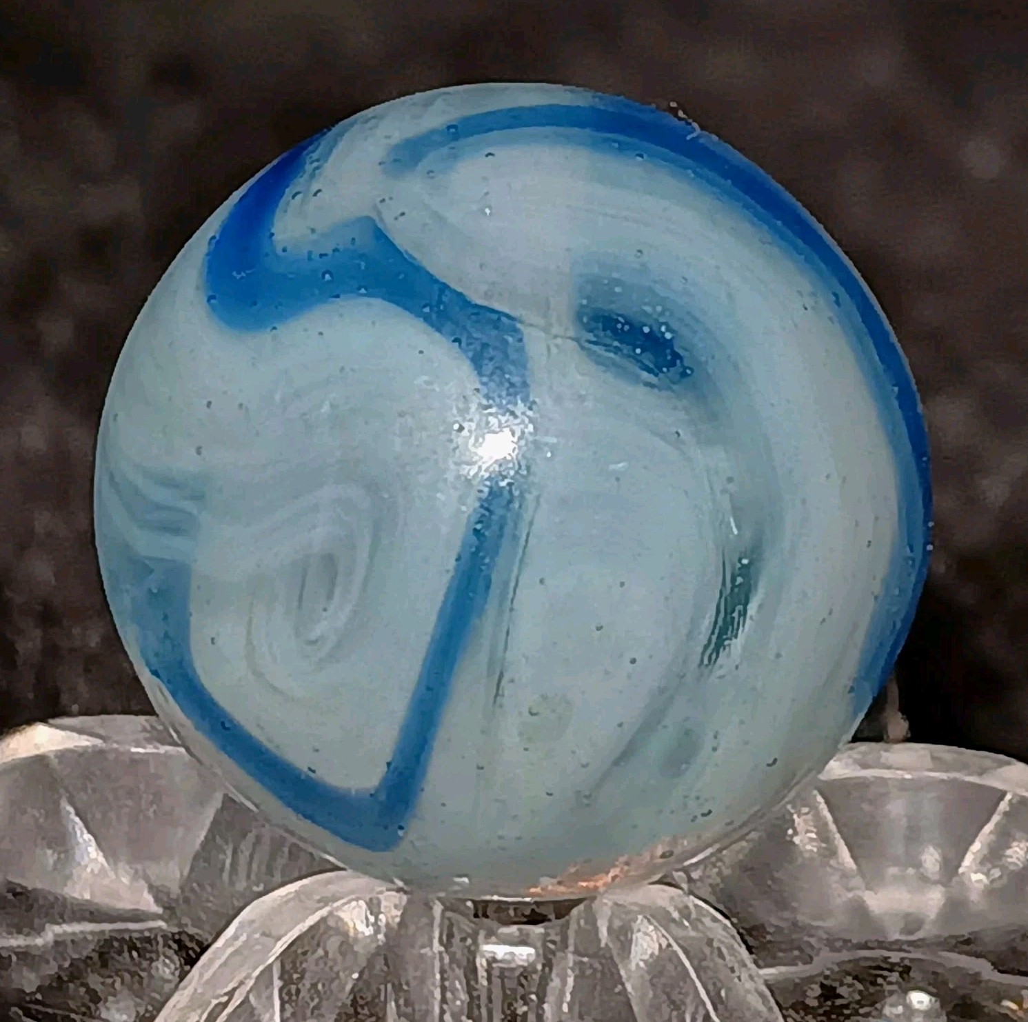 Alley Agate Swirl Marble. .59″ Mint. Pennsboro (1932-1937)