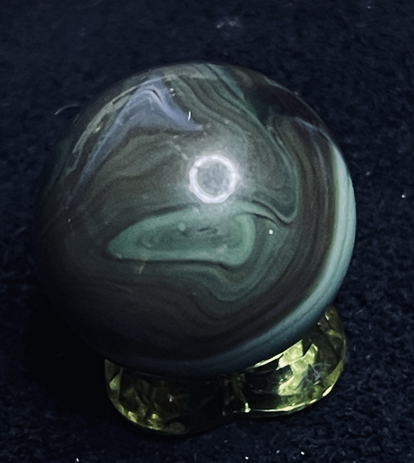 Master Marble Vintage .885” HTF Swirl Shooter. Earthy Greens, Browns & Purple.