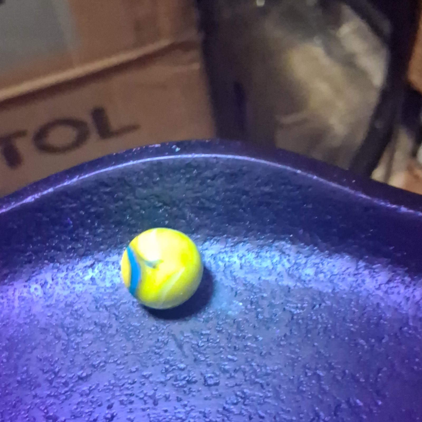 Yellow, Blue, and Green Swirl Machine Made Toy Marble for Ages 4-11 Years