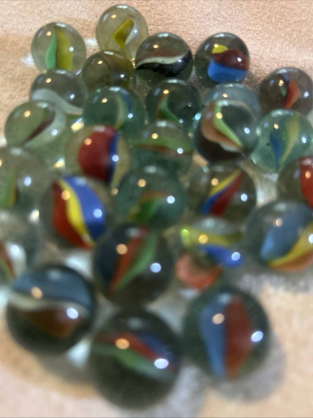 Lot Of 29 Multi Colored Cats Eye Glass Marbles