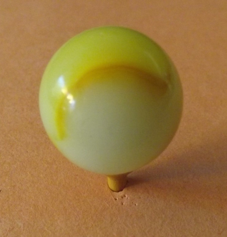 Large Old Vintage Machine Made 1″ Egg Yolk Swirl Marble – Wet Mint – Akro