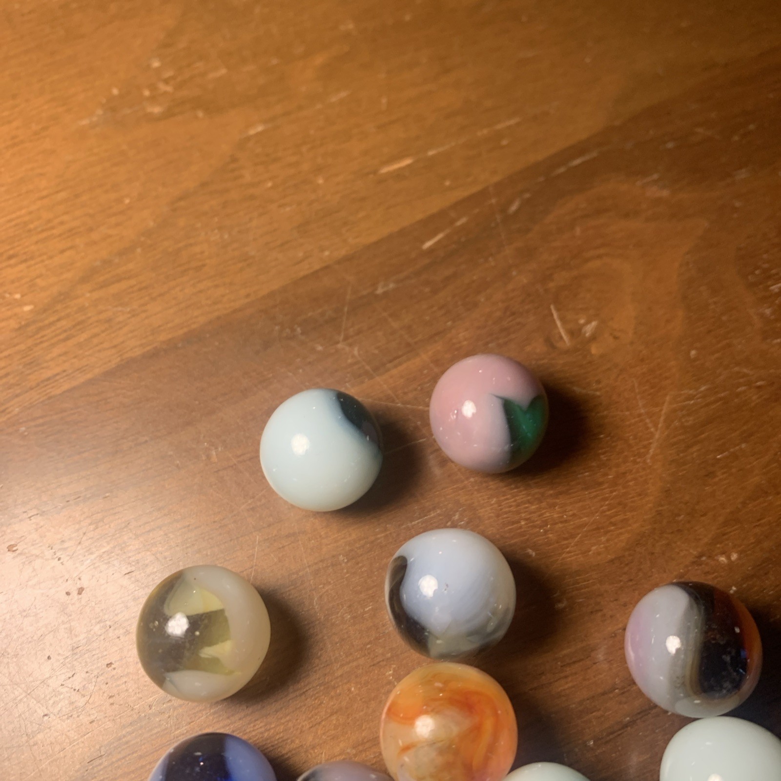 Lot Of 50 Vintage Marbles Jar Some Are Uv Glow Uranium Shooters Various Sizes
