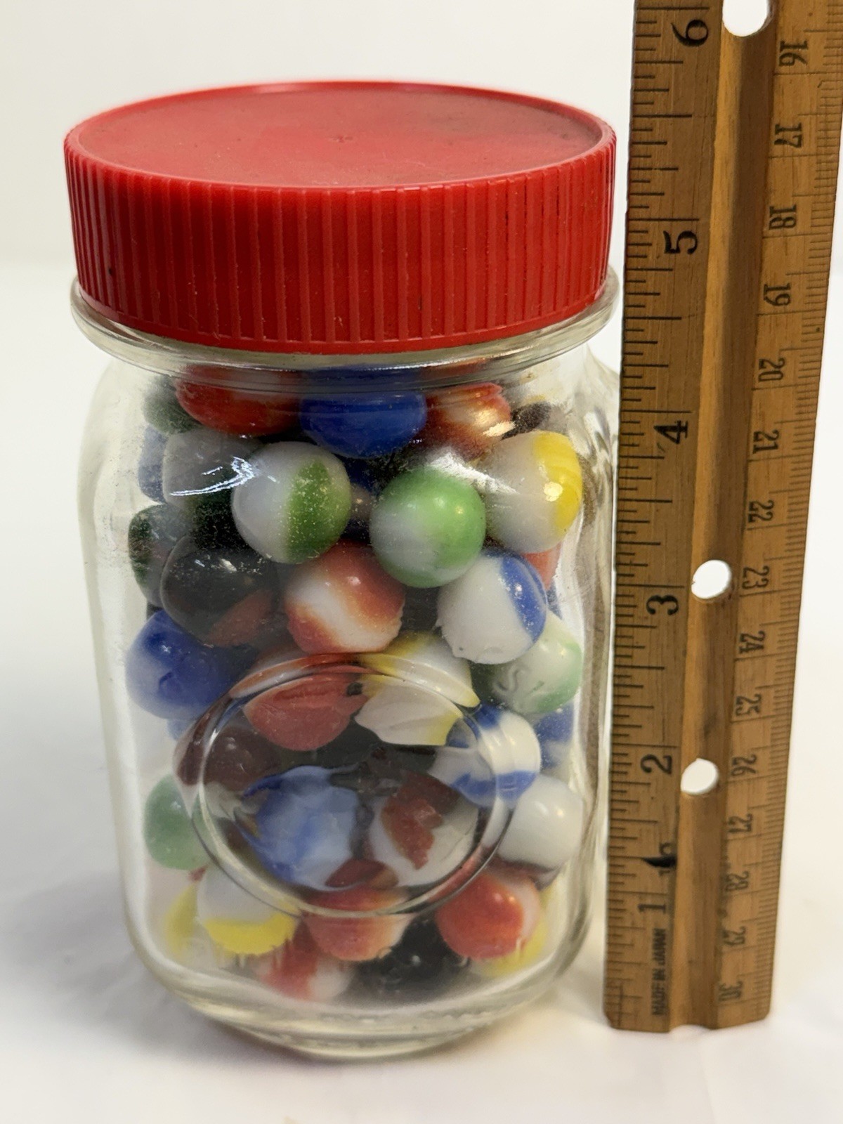 Vintage Mixed Marble Lot w/ Glass Jar Patch Swirl Assorted Colors