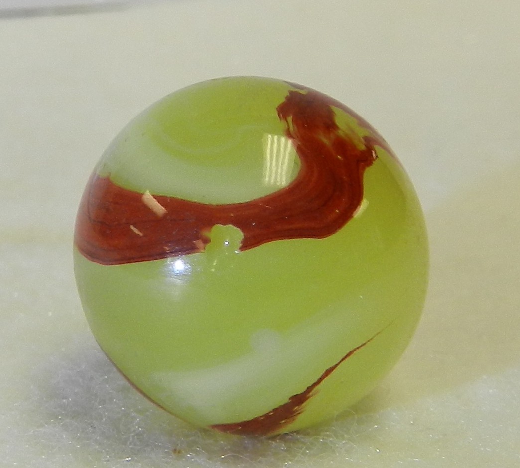 #20321m Large .75 In Vintage Akro Agate Lemonade Oxblood Shooter Marble NM