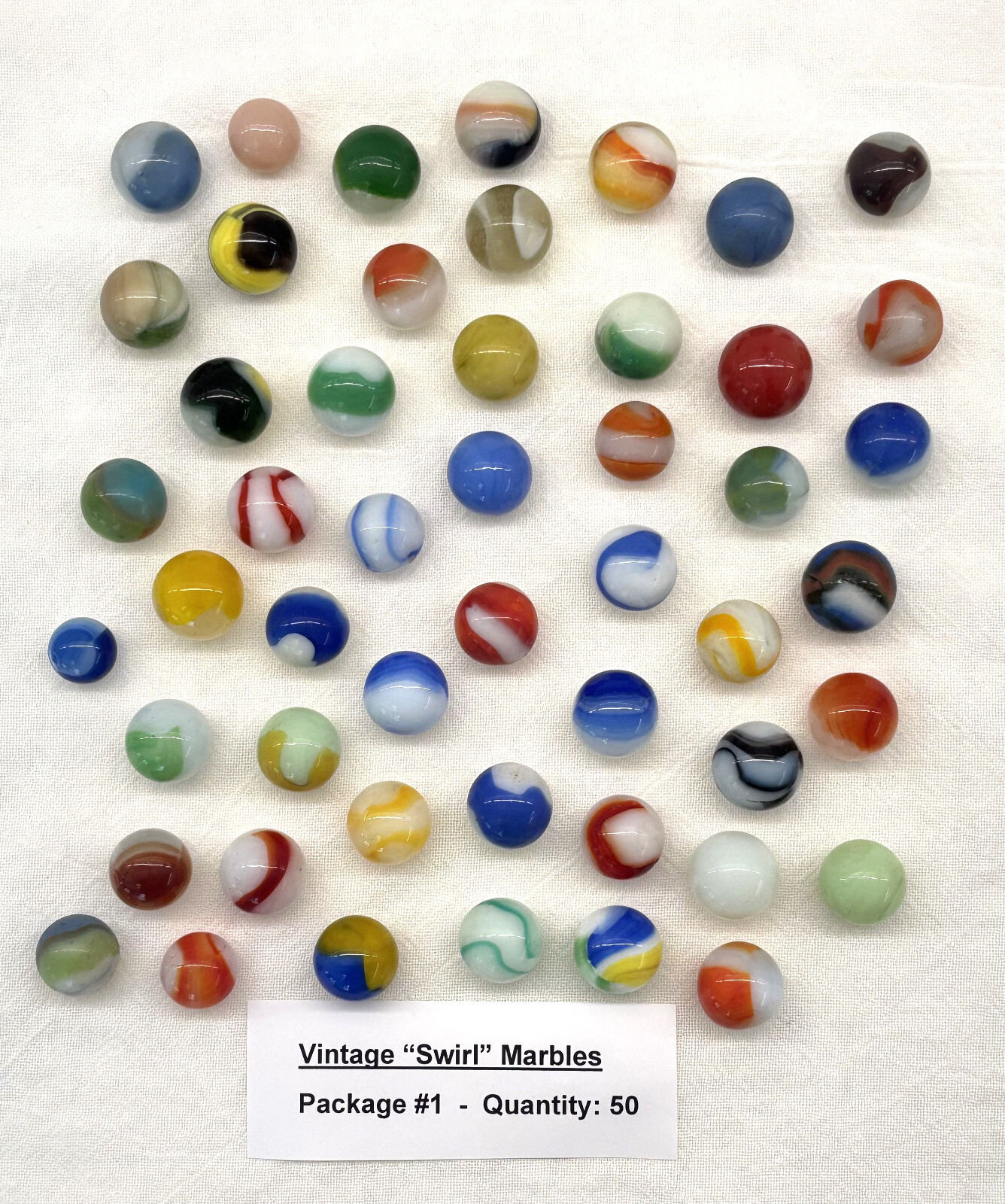 Vintage Swirl Marbles, Package 50.
